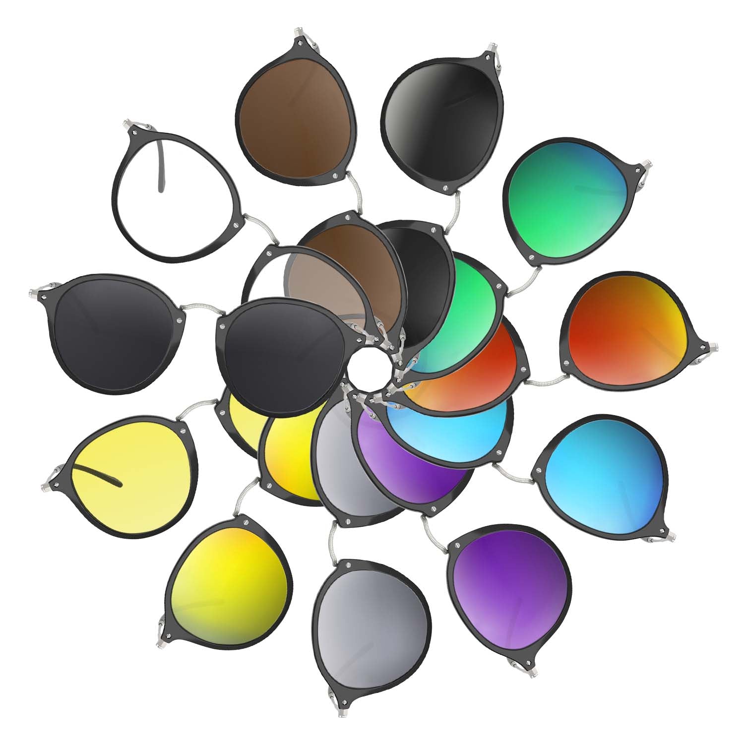 Replacement lenses for Ray-Ban RB2447 49mm Round Fleck