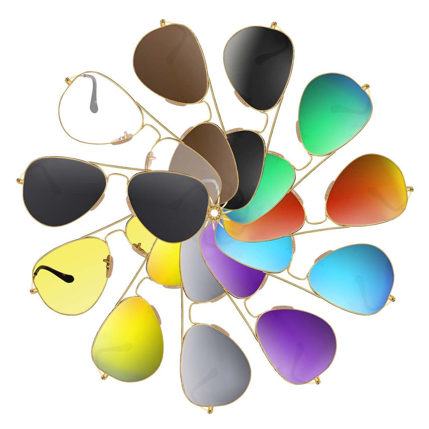 Replacement lenses for Ray-Ban RB3689 55mm Aviator metal ii