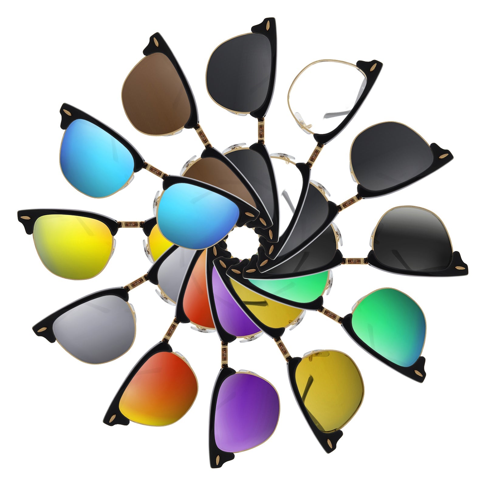 Replacement lenses for Ray-Ban RB3016-F Clubmaster Asian Fit 55mm